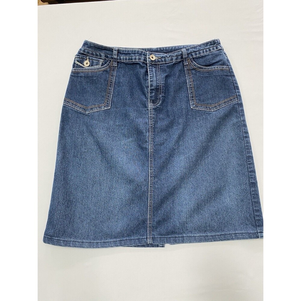 Cato Woman Size 16W Y2K Denim Jean Skirt Casual Everyday Mid Length Blue